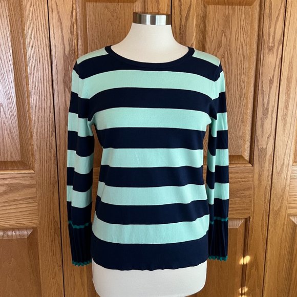 TALBOTS - Stripe Tipped-Cuff Sweater - Excellent Condition - Picture 1 of 10